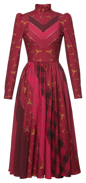 Vanderbilt Dress shades of crimson - New In